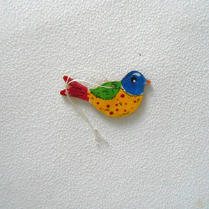 Bird Ornament, Hand painted,
